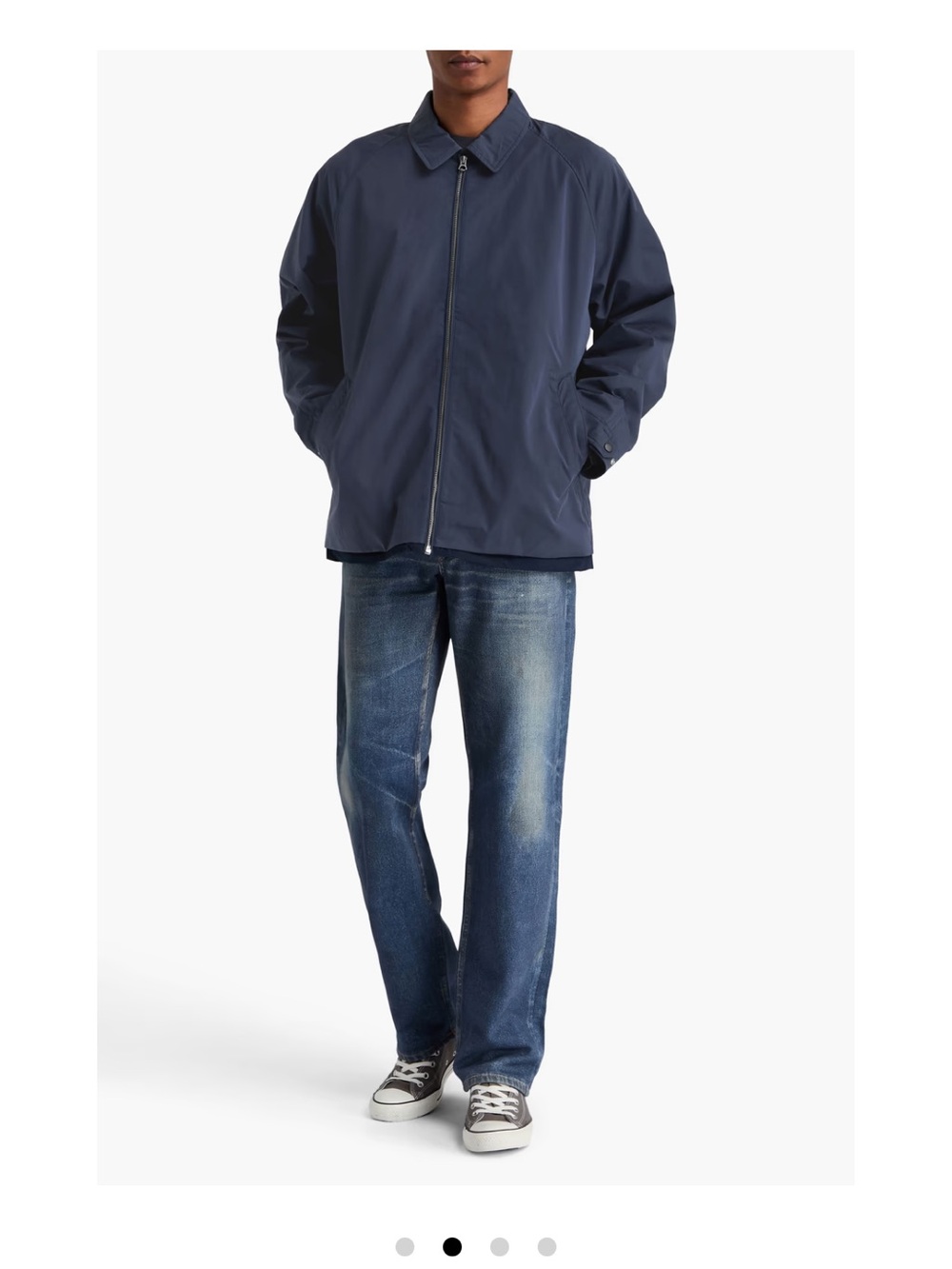 rag & bone Men's Chester cotton twill Navy Zip-Front Lightweight Jacket